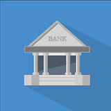 Bank icon flat vector illustration