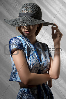mysterious fashion girl with hat 