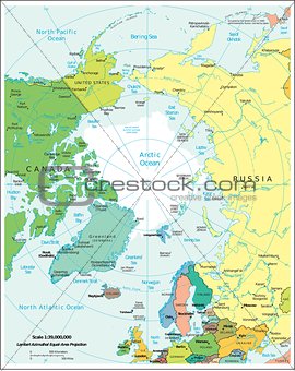 Arctic region physiography map