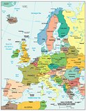 Europe physiography map