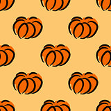 Seamless pattern of autumn pumpkins. Harvest of pumpkins.