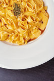 Hot Italian pasta with a cheese sauce
