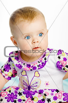 blue-eyed baby girl. Portrait. Close-up