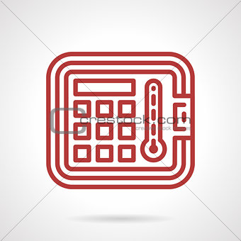 Red line vector icon for autoclave