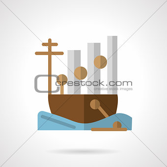 Cargo ship flat color vector icon