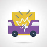 Car accident flat vector icon
