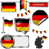 Glossy icons with flag of Germany