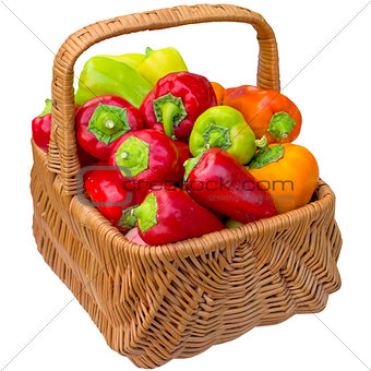 Basket with paprika. 
