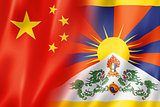China and Tibet flag