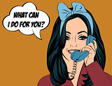 Pop Art illustration of girl with the speech bubble