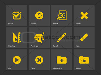 Application interface icons.