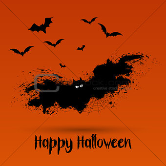 Grunge Halloween bat background