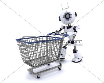 Robot with shopping cart