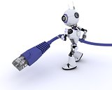 Robot with an RJ45 data cable