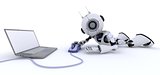 Robot with a laptop