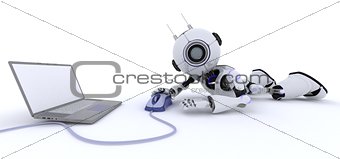 Robot with a laptop