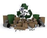 Robot with recycling waste