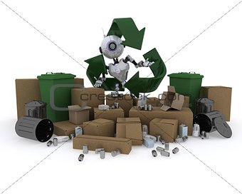 Robot with recycling waste