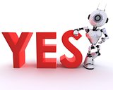 Robot with yes sign