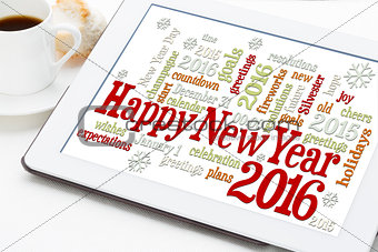 Happy New Year 2016 word cloud