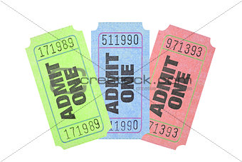 Colourful Admission Tickets 