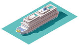 Vector isometric cruise ship