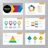 set of infographic presentation template flat design