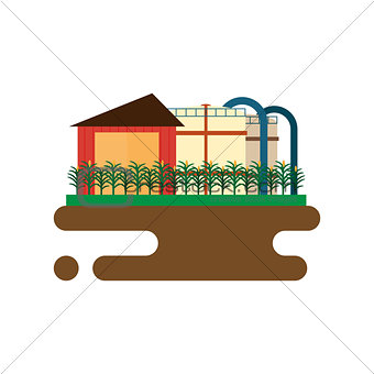Vector concept of biofuels refinery plant for processing natural resources like biodiesel
