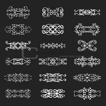 Calligraphic vector design elements and page decoration