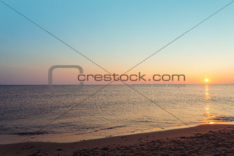 Ocean coast at the sunrise