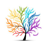 Art tree colorful for your design