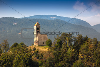 Hilltop church in South Tyrol, Italy