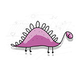 Dinosaur, funny sketch for your design
