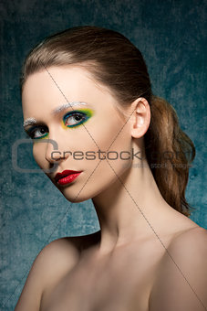 girl with colorful make-up 