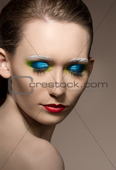 close-up of girl with creative make-up 