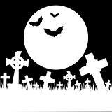 Halloween card with cemetery