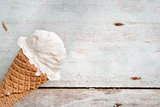 Close up vanilla ice cream cone