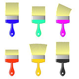Set of Colorful Paintbrushes