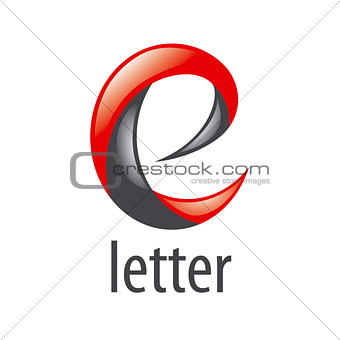 abstract red and black vector logo letter E