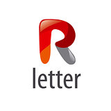 Abstract vector logo cartoon letter R