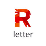 Abstract vector logo colored letter R