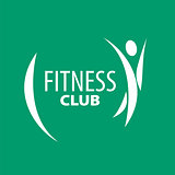 Abstract vector logo for fitness clubs on a green background