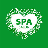 Abstract vector logo for Spa salon in the form of heart