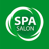 Abstract vector logo for Spa salon on a green background