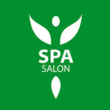 Abstract vector logo girl with wings for the spa salon