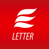 Abstract vector logo letter E in the form of petals