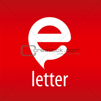 Abstract vector logo letter E on a red background