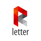 Abstract vector logo letter R modules