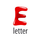 cartoon vector logo red letter E
