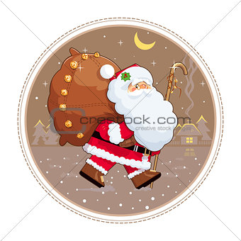 Santa Claus with gift sack 